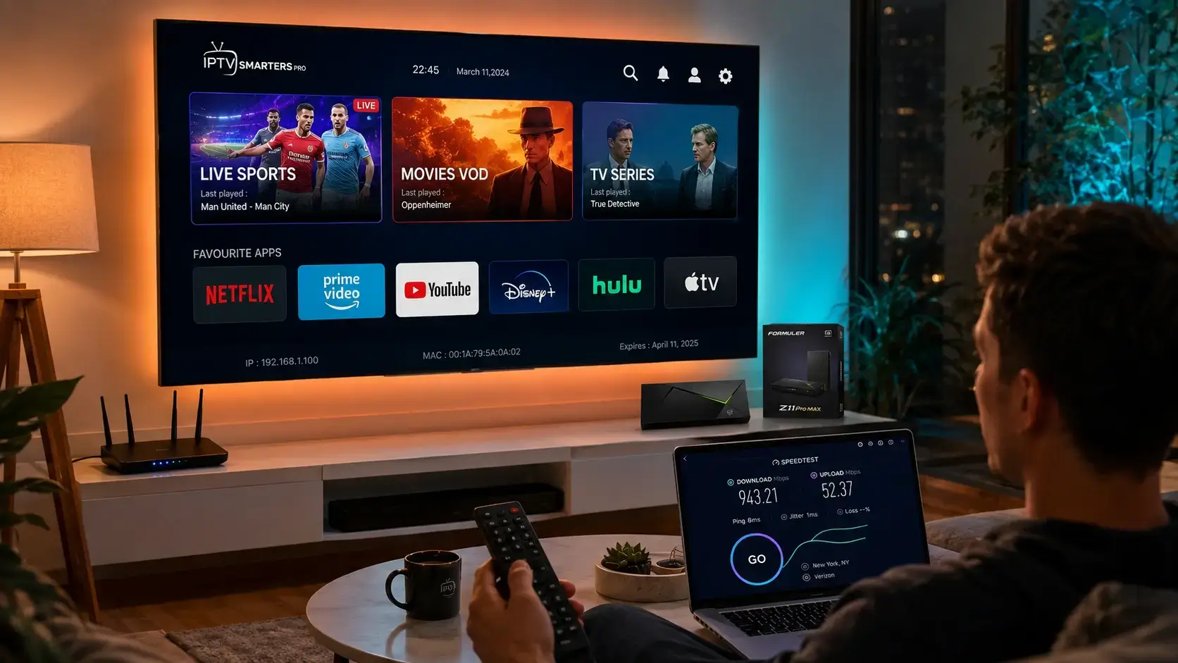 IPTV abonnement 12 mois en 4K sur Smart TV avec application IPTV Smarters